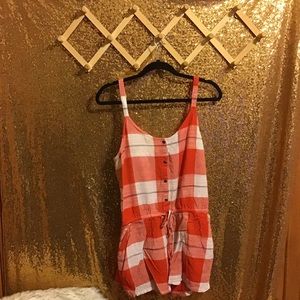 🌊 Red Tartan Plaid Old Navy Romper